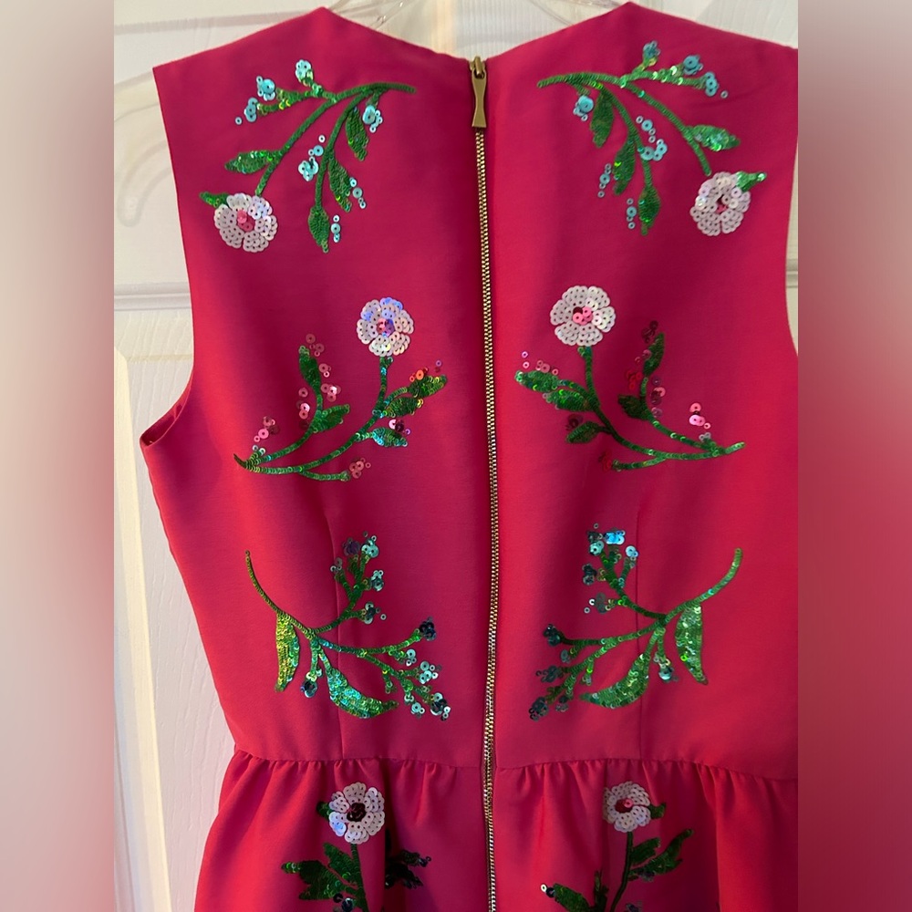 EUC Kate Spade Pink Embellished Floral Dress Size 2 - Picture 8 of 11